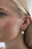 "Ivory Halo" Earrings – White Stone – 18K Gold Plated
