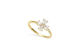 Clover ring 14k goud met zirkonia