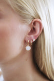 "Ivory Halo" Earrings – White Stone – 18K Gold Plated