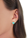 "Heart wrap blue" earrings