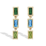 Emerald Cascade Earrings - Elegant Statement Earrings in 18K Gold Plated