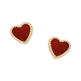 "Heart wrap red" earrings