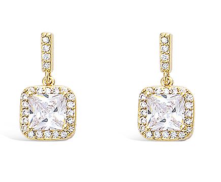 Square gem earrings