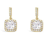 Square gem earrings