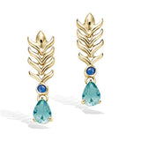 "Royal Bloom" earrings – blue – 18K gold plated