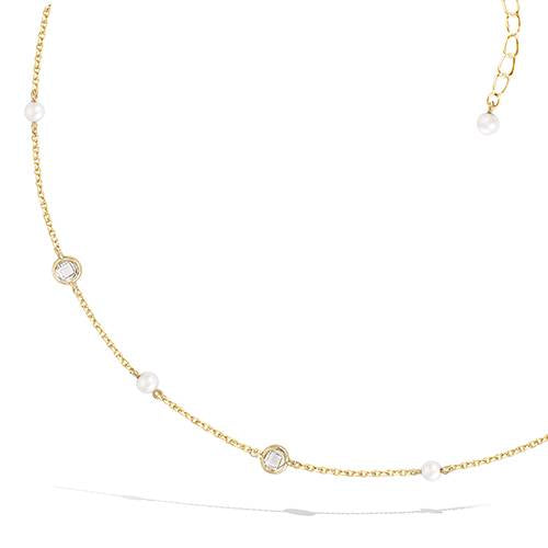 "Eternal Elegance" necklace – Pearl - Zirconia - 18K Gold Plated