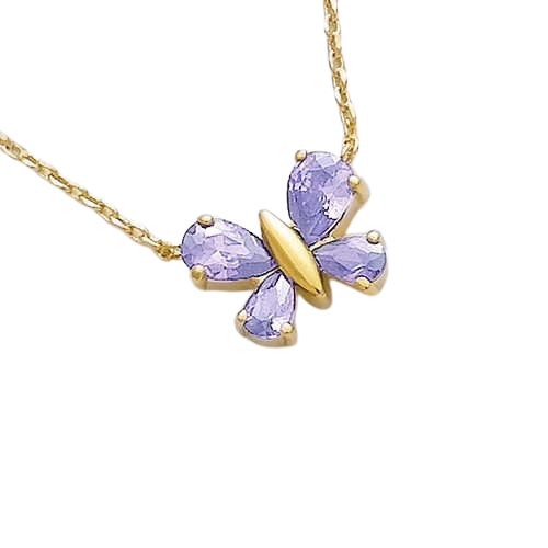 Purple butterfly necklace