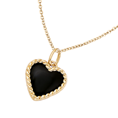 "Heart Wrap Black" Necklace