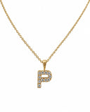 Initial P Ketting - Zirkonia - 18K Verguld Goud