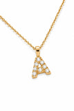 Initial A Ketting - Zirkonia - 18K Verguld Goud