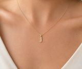 Initial J Ketting - Zirkonia - 18K Verguld Goud