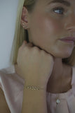 “Emerald Cascade” earrings – Elegant Statement Earrings in 18K Gold Plating