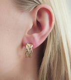 “Emerald Cascade” earrings – Elegant Statement Earrings in 18K Gold Plating