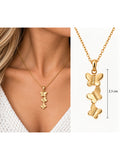 Butterfly Trio Ketting - 18K Verguld Goud