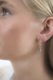 "Royal Bloom" oorbellen – blauw - 18K Verguld Goud