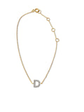 Initial Diamant "D" armband - geelgoud/diamant (nog 1 op voorraad)