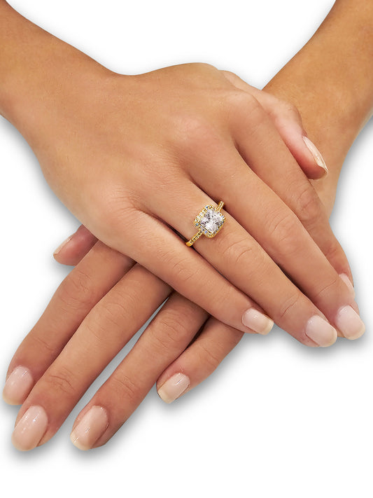 "Square gem" ring
