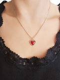 "Heart wrap red" hanger (ex. ketting)