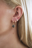 "Blue Oval" oorbellen – Blauwe Steen - 18K Verguld Goud
