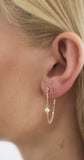 "Luminous Pearl" oorbellen – Zirkonia - Parel - 18K Verguld Goud