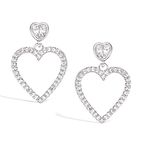 "Shimmer heart" oorbellen