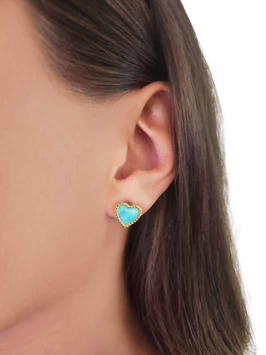 "Heart wrap blue" oorbellen