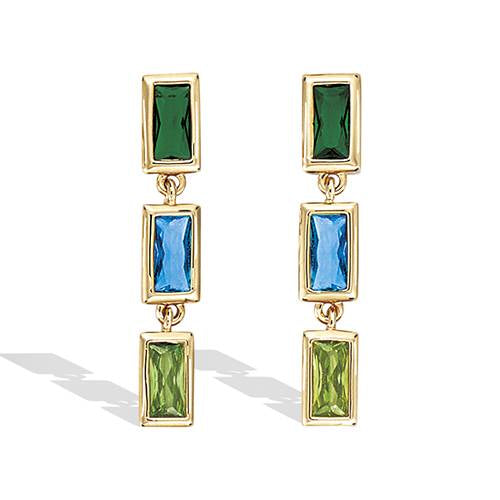 "Emerald Cascade" oorbellen- Elegante Statement Oorbellen in 18K Verguld Goud