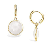 "Ivory Halo" oorbellen – Witte Steen - 18K Verguld Goud