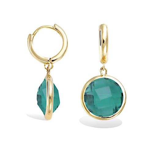 "Jade Halo" oorbellen – Groene Steen - 18K Verguld Goud
