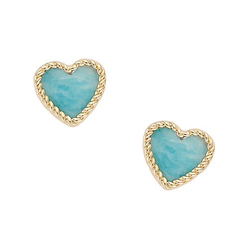 "Heart wrap blue" oorbellen