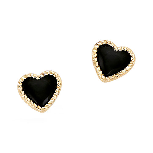 "Heart wrap black" oorbellen