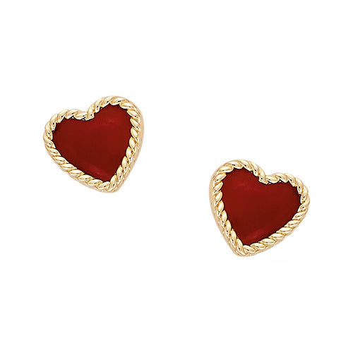 "Heart wrap red" oorbellen