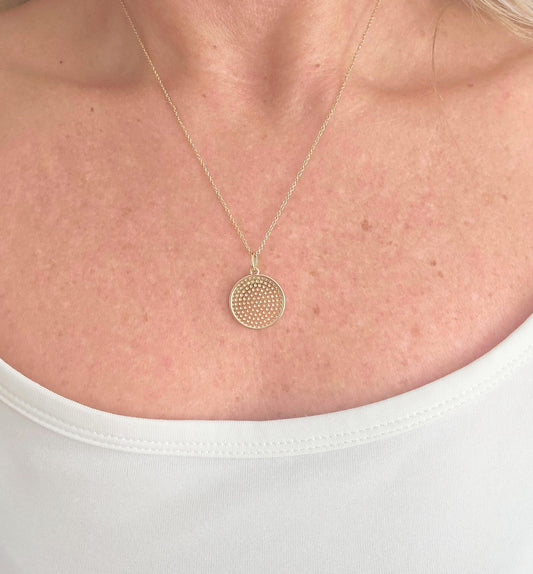 "Golden Dot" ketting  - 18K Verguld Goud (2 kanten draagbaar)