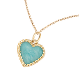 "Heart wrap sea blue" hanger (excl. ketting)