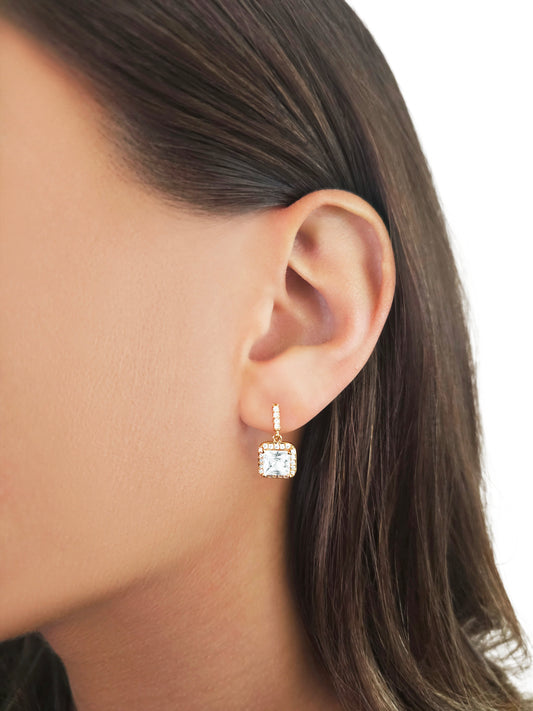 "Square gem" oorbellen