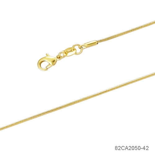 Ronde 18K vergulde gouden ketting - lengte 42 cm