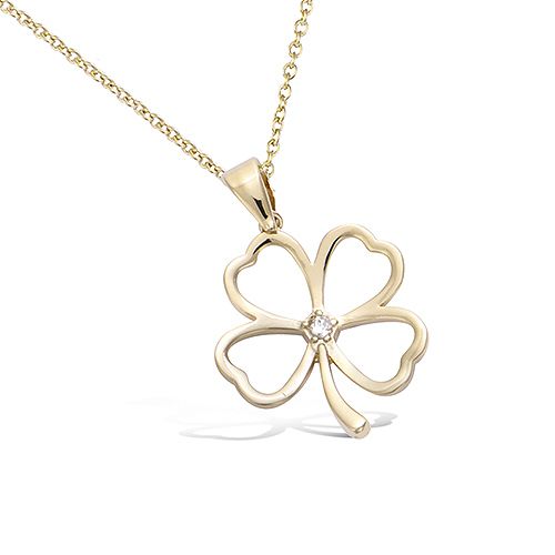 "Shiny Clover Flower" ketting