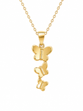 Butterfly Trio Ketting - 18K Verguld Goud