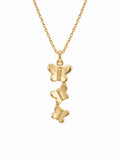 Butterfly Trio Ketting - 18K Verguld Goud