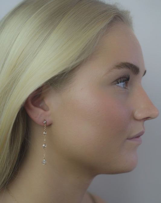 „Emerald Cascade“ Ohrringe – Elegante Statement-Ohrringe in 18K vergoldetem Gold