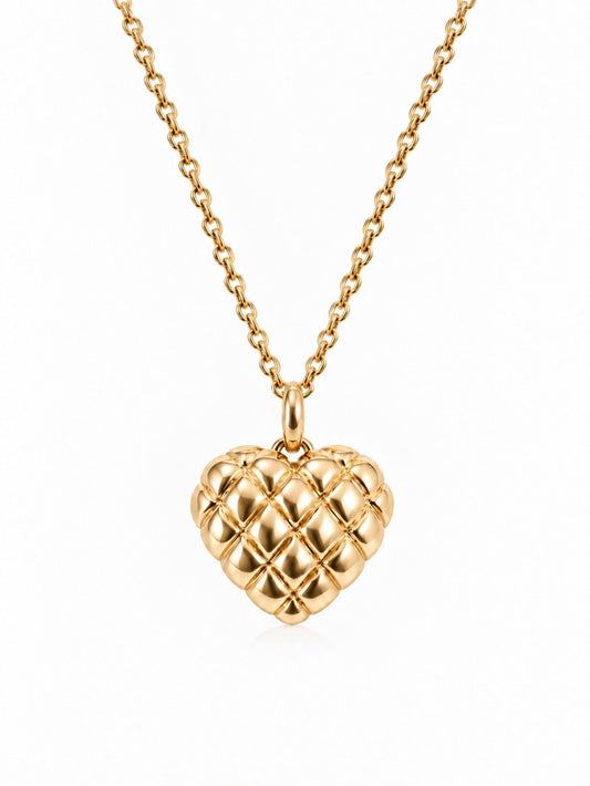 Solid Heart M Ketting - 18K Verguld Goud