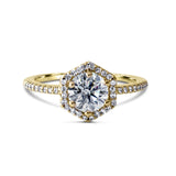 Hexagon ring goud