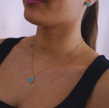 "Heart Wrap Sea Blue" Ketting