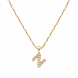 Initial N Ketting - Zirkonia - 18K Verguld Goud