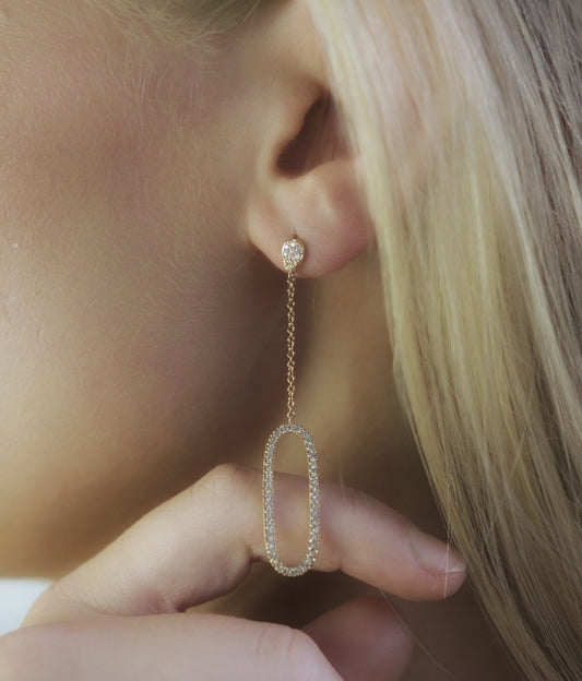 „Emerald Cascade“ Ohrringe – Elegante Statement-Ohrringe in 18K vergoldetem Gold