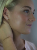 “Emerald Cascade” earrings – Elegant Statement Earrings in 18K Gold Plating